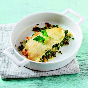 lenguado relleno de frutos secos
